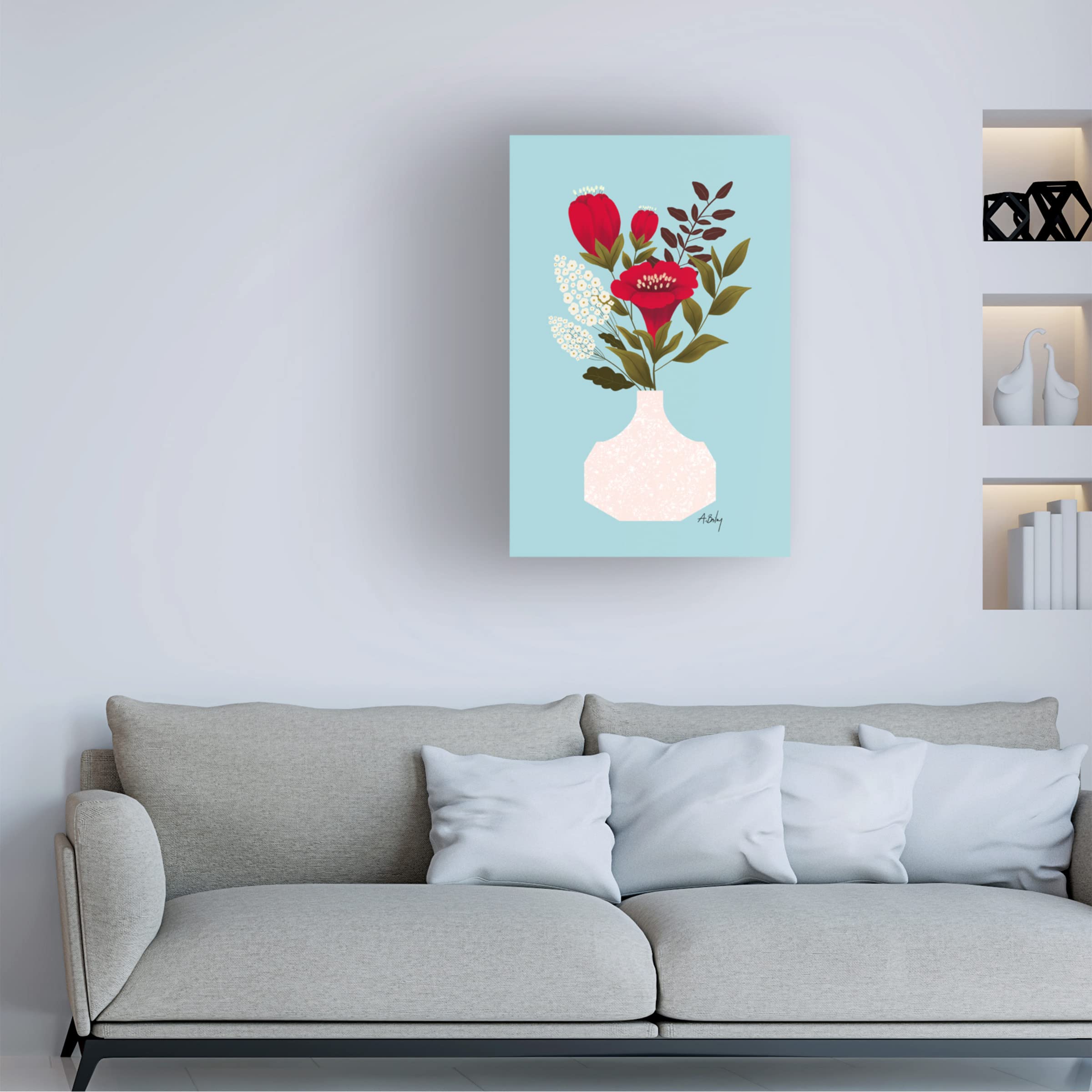 Annie Bailey Art 'Everything Lovely' Canvas Wall Art Print - Beautiful Floral Home Decor for Living Room, Bedroom & Office