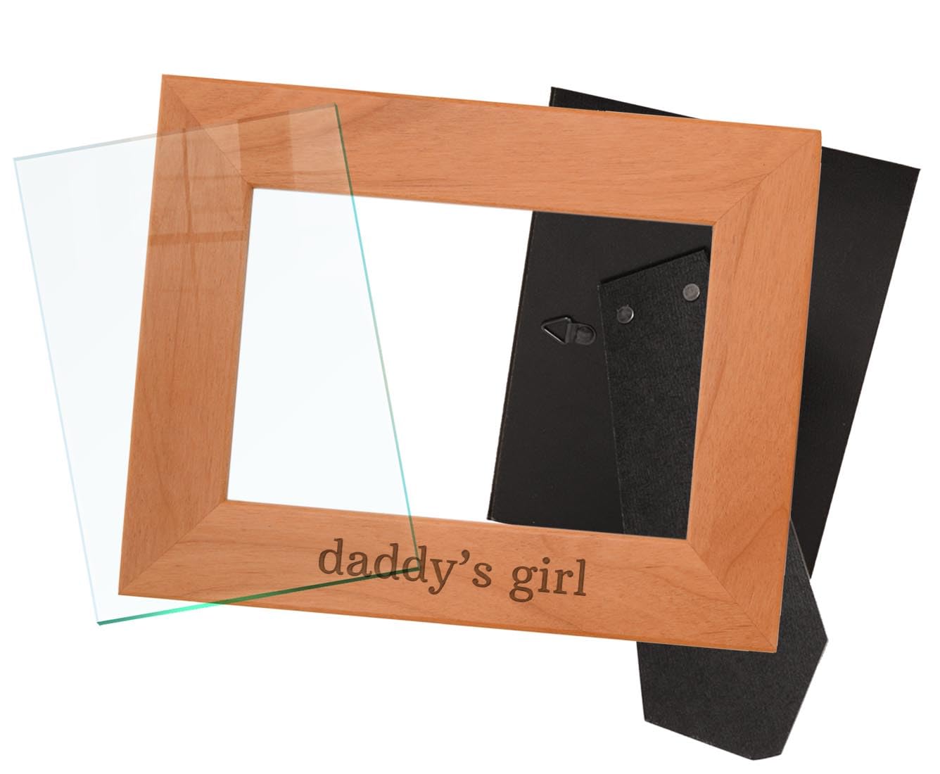 Personalized Wood Picture Frame - Engraved 5x7 Landscape Frame for Father's Day Gift, Daddy's Girl, Baby Daughter | Perfect for Home Decor, Nursery, Office Desk & Special Occasion Gifts