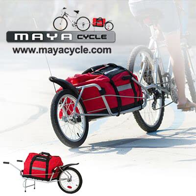 One Wheel Maya Cycle Bicycle Cargo Trailer - Heavy Duty Bike Trailer for Hauling Gear, Groceries & Kids - Perfect for Camping, Commuting & Family Outings