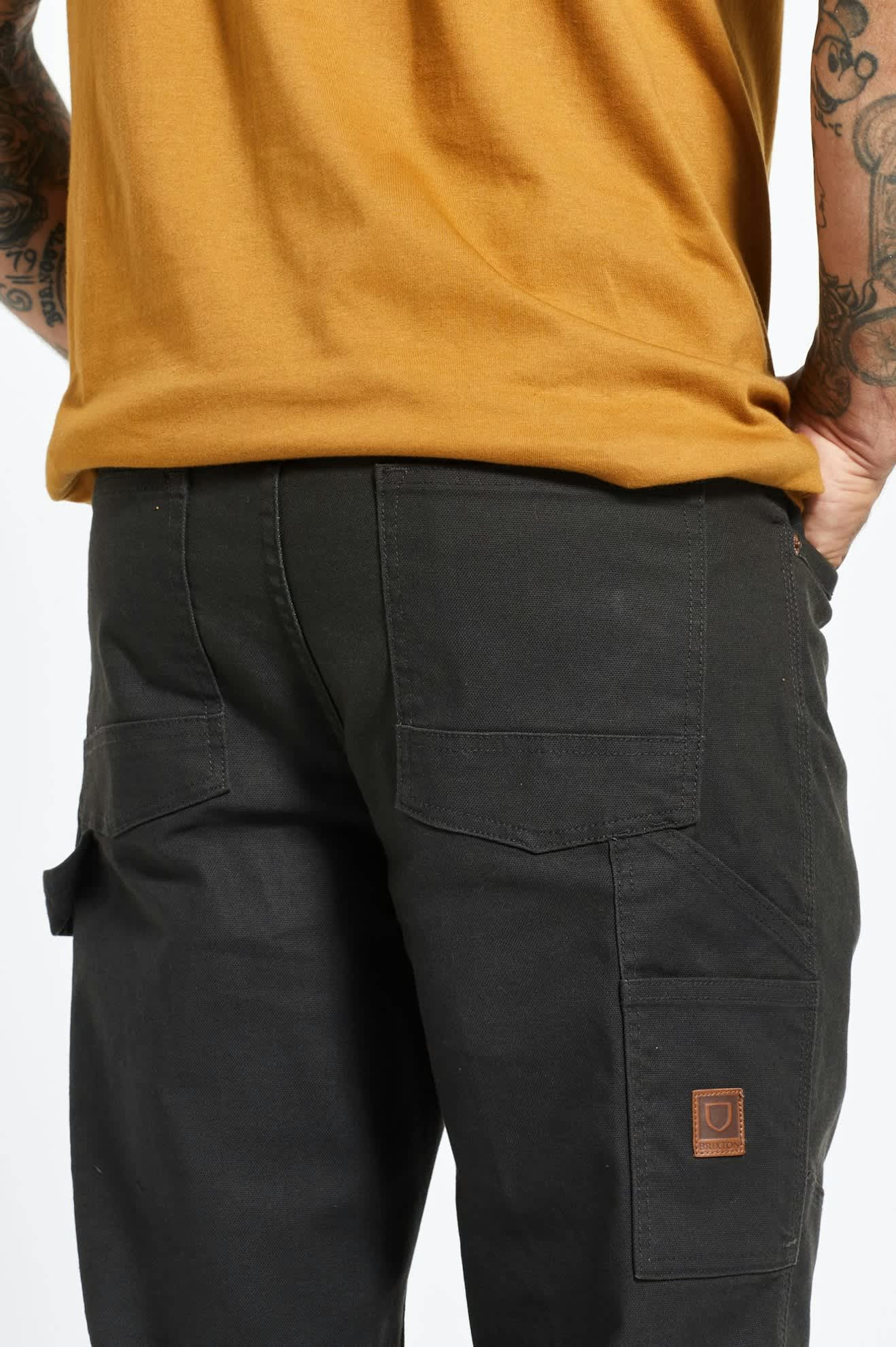 Men's Work Carpenter Stretch Pants - Washed Black for Construction & DIY Projects | Durable & Comfortable Workwear