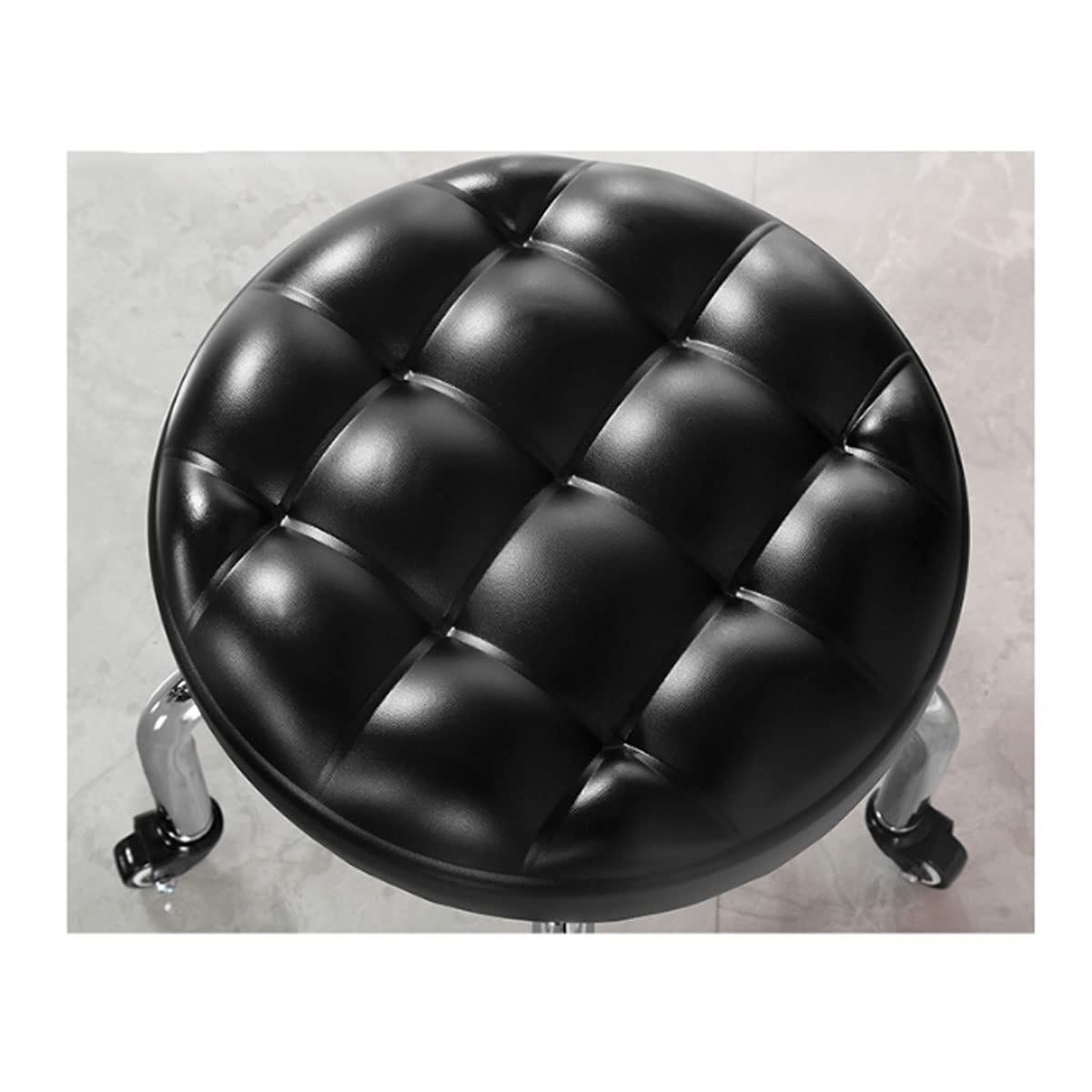 Black Vanity Stools & Benches, Counter Height Bar Stools, Garden Stools, Desk Stools with Moving Footrest - Perfect for Bathroom Vanity, Kitchen Island, Home Office & Outdoor Decor