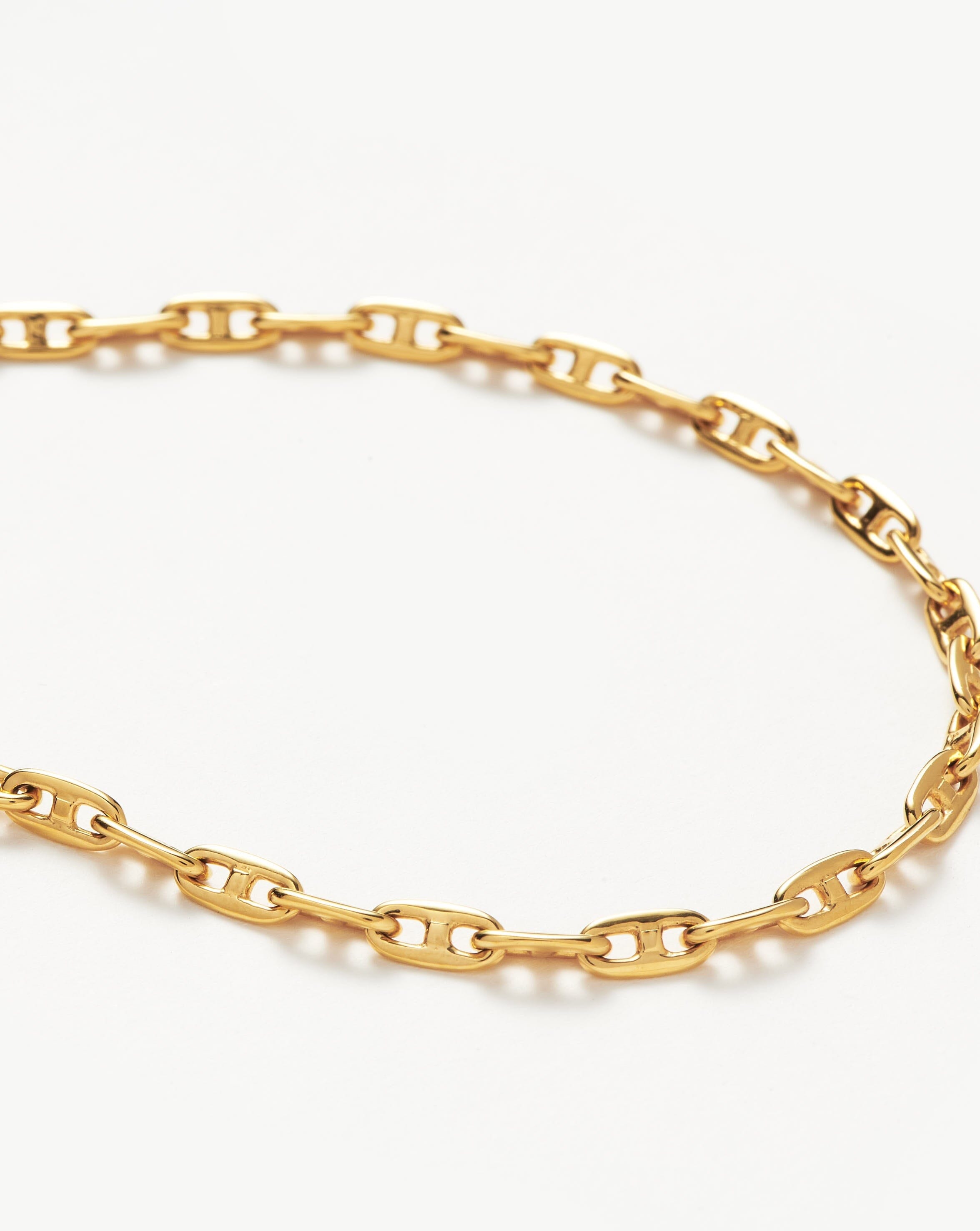 18k Gold Plated Mariner Chain Necklace for Women - Classic Nautical Jewelry Gift for Her, Perfect for Everyday Wear, Date Nights & Special Occasions