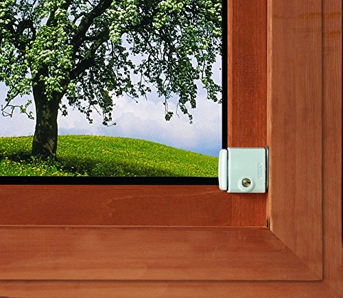 ABUS 26801 FOFTS3002 White Sliding Window Lock Pendant - Secure Door & Window with Opening Concave Design | Ideal for Home, Office & Apartment Security