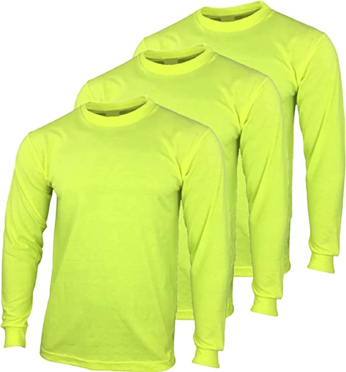 Safety Green (3pk) - Long Sleeve N/Hood