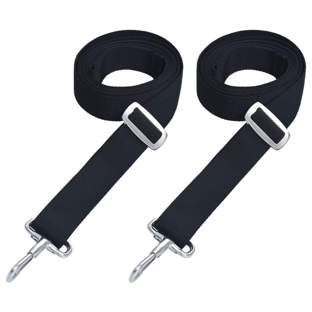 vidaXL 2-Pack Bimini Top Replacement Straps for Boat Canopy - Heavy Duty Webbing Straps with Loops & Snap Hooks, Durable Fabric & Stainless Steel - Perfect for Marine, Sailboat, and Yacht Canopy Cover Maintenance