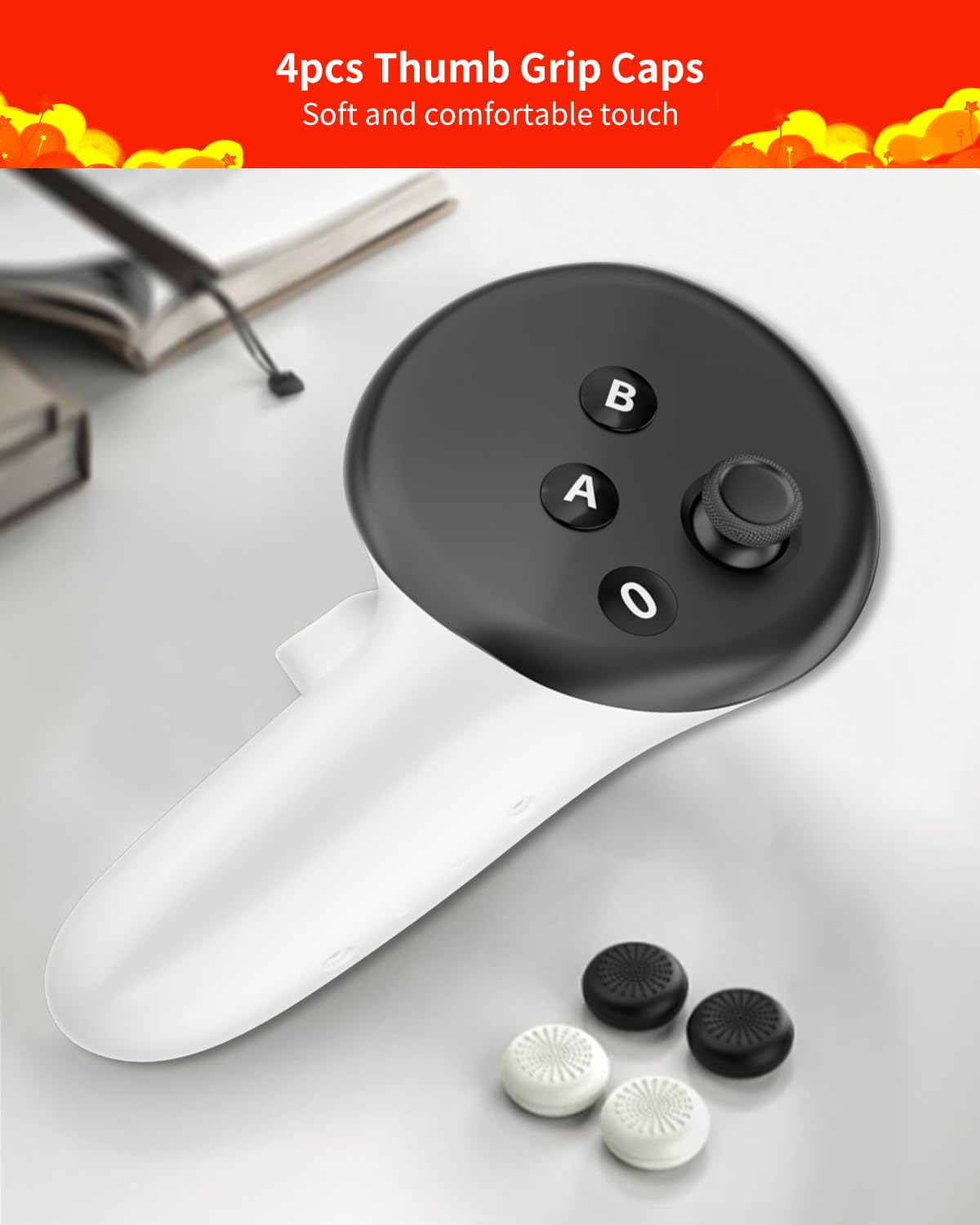 Oculus Quest 3 Controller Joystick Replacement Kit (13-in-1) - Includes 4 Joysticks, T5 Screwdriver, Tweezers, Pry Tool & 4 Thumb Grip Caps - Meta Quest 3 Accessories for VR Gaming & Controller Repair