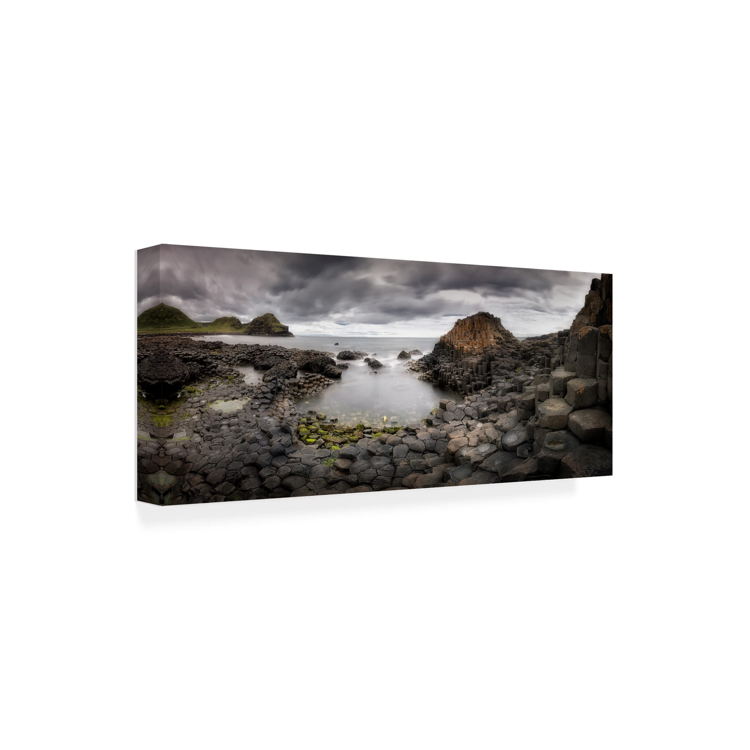 Trademark Fine Art 'The Giants Causeway' Canvas Wall Art by Yolanda Romero Angueira - Stunning Irish Landscape Painting for Living Room, Bedroom & Office Decor