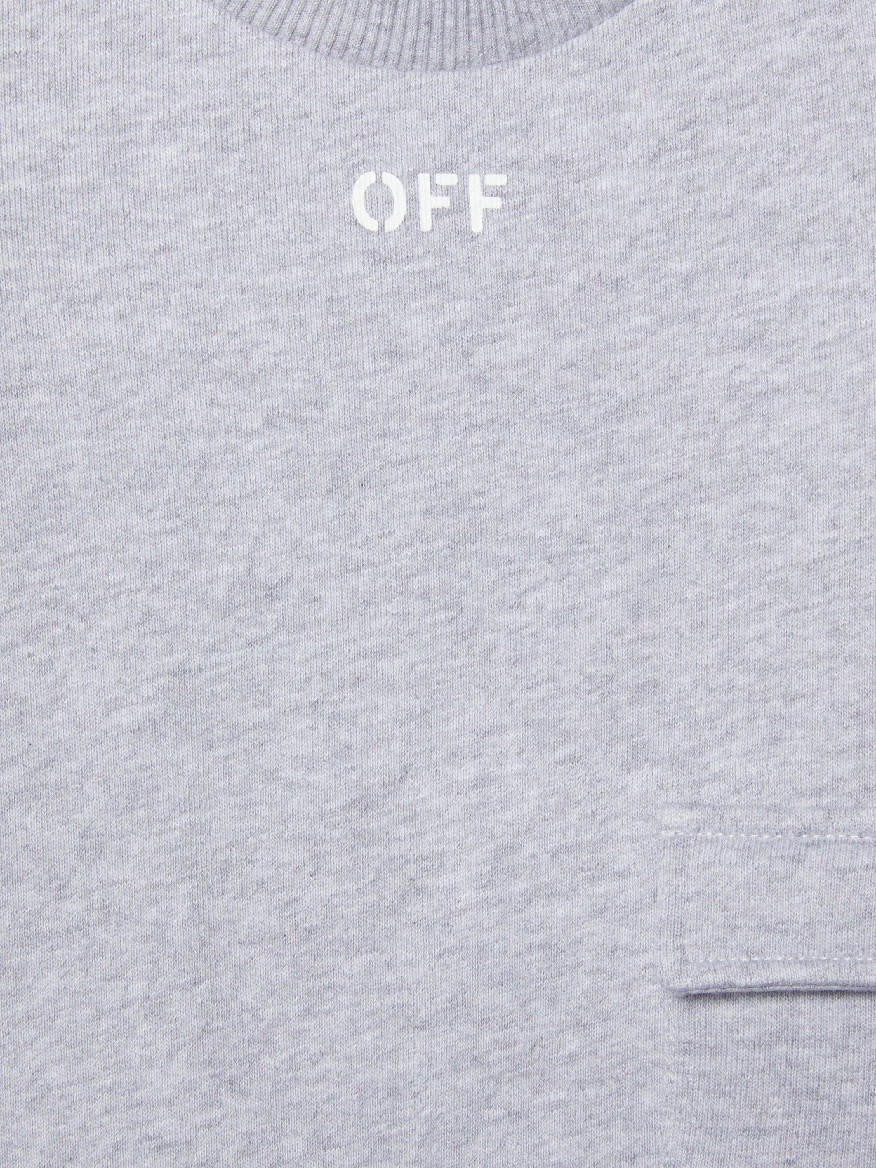 Stylish Grey Baby Boys Off Stamp Sweatshirt - Soft Cotton Pullover for Toddlers | Perfect for Playdates, Family Outings & Casual Wear