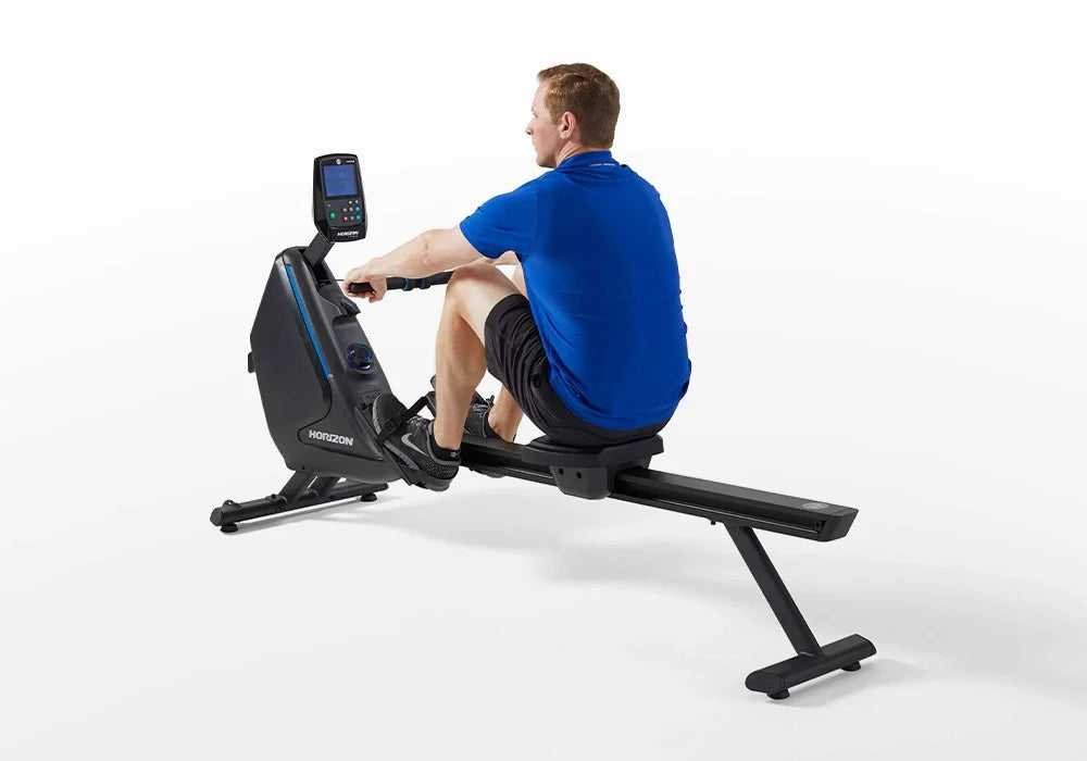 Horizon Fitness Oxford 6 Rowing Machine for Home Gym - Quiet Magnetic Resistance Rower with LCD Display for Full Body Workout | Perfect for Cardio Training & Weight Loss