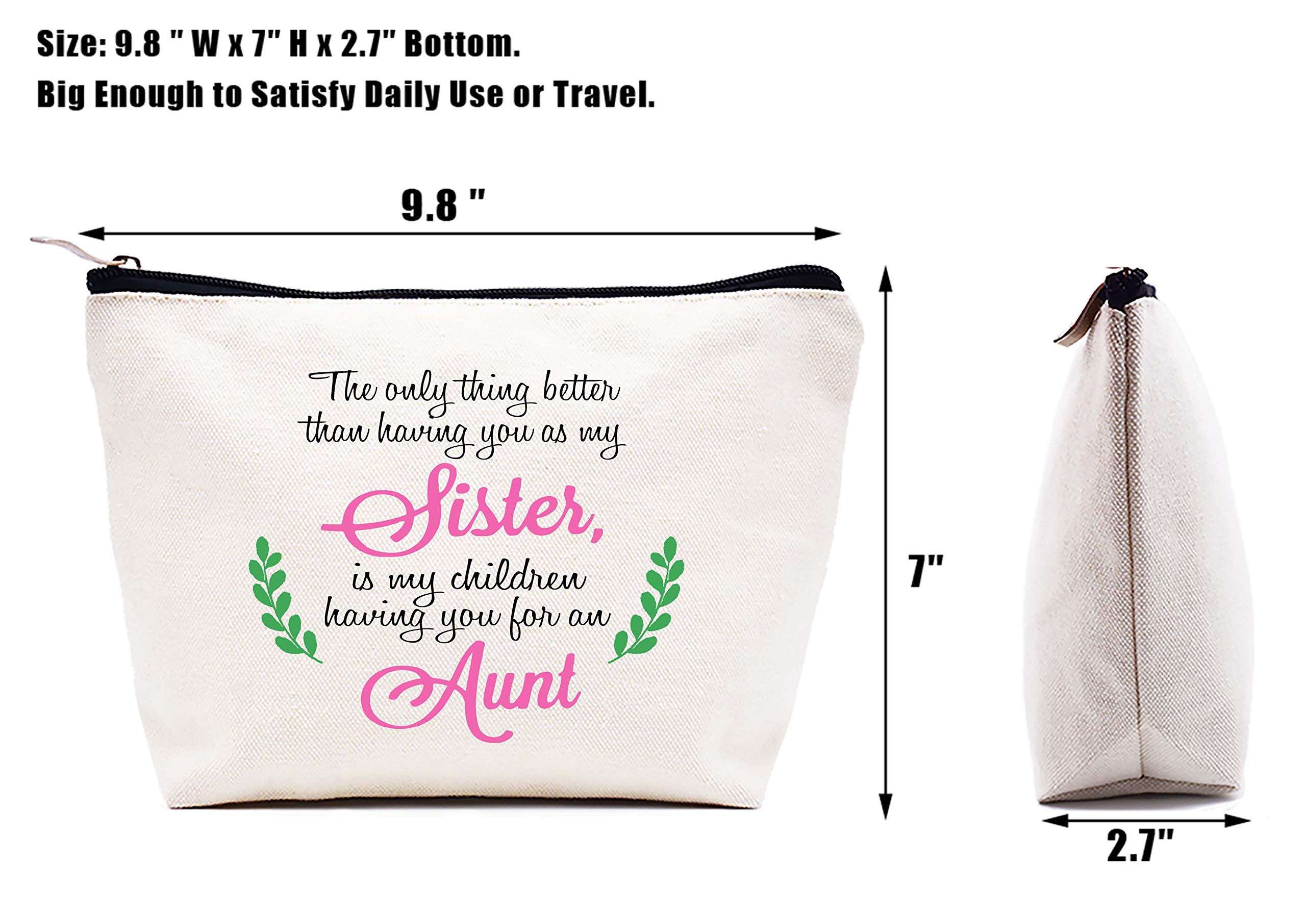 Premium Makeup Bag & Cosmetic Travel Pouch - Perfect Sister Gift, Pregnancy Announcement Present for Aunt-to-Be - Ideal for Birthday, Christmas, Mother's Day & Thanksgiving - Great for Travel, Daily Use & Special Occasions