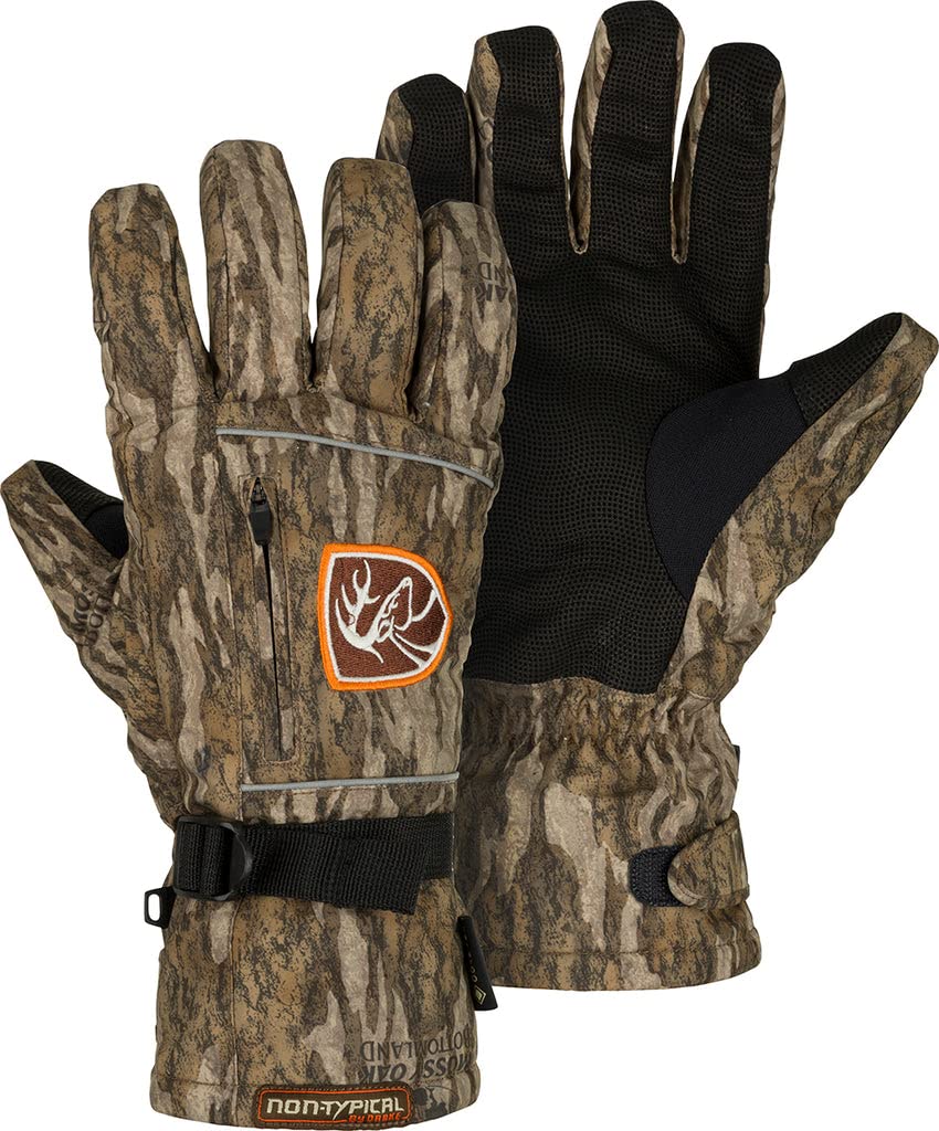 Drake Waterfowl Non-Typical Refuge HS Gore-Tex Hunting Gloves - Waterproof, Insulated for Cold Weather - Large Size in Bottomland Camo - Perfect for Duck Hunting, Waterfowling & Outdoor Adventures
