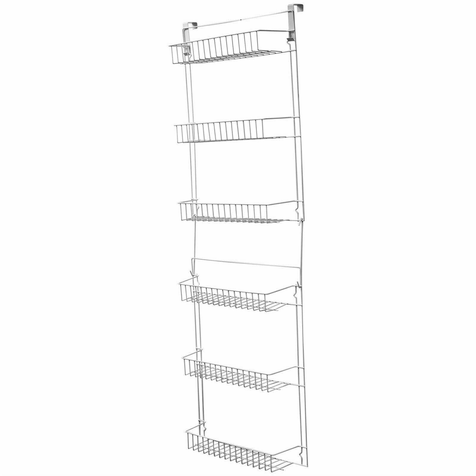 HLJMAQ Over Door Storage Organizer - 5-Tier Hanging Basket Rack for Bathroom, Kitchen, Pantry & Closet | Space-Saving Shelves for Towels, Spices & Cleaning Supplies