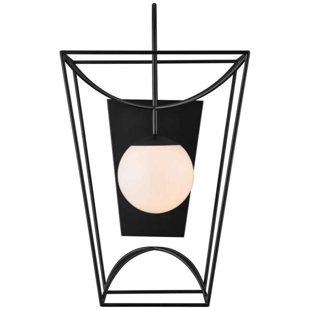 Rochefort 31-Inch Black Metal and Glass Wall Sconce - Modern Lighting Fixture for Living Room, Bedroom, or Hallway Decor