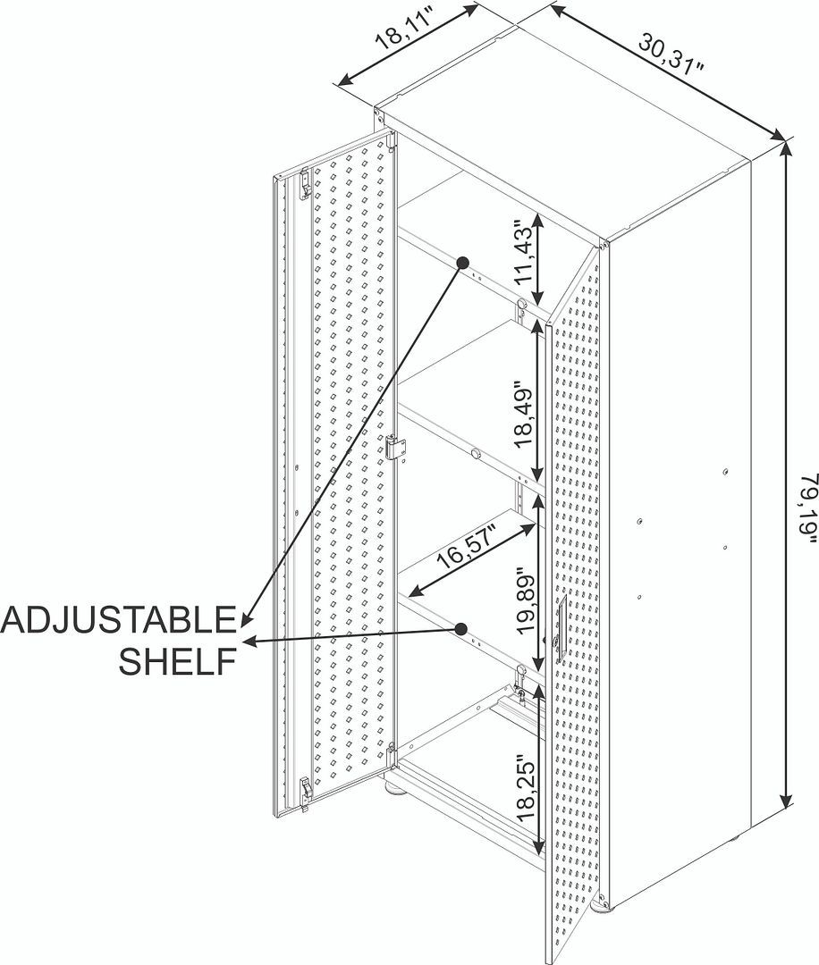 Manhattan Comfort Fortress Tall Garage Cabinet - Heavy Duty Storage for Tools & Equipment - Perfect for Garage, Workshop & Home Organization