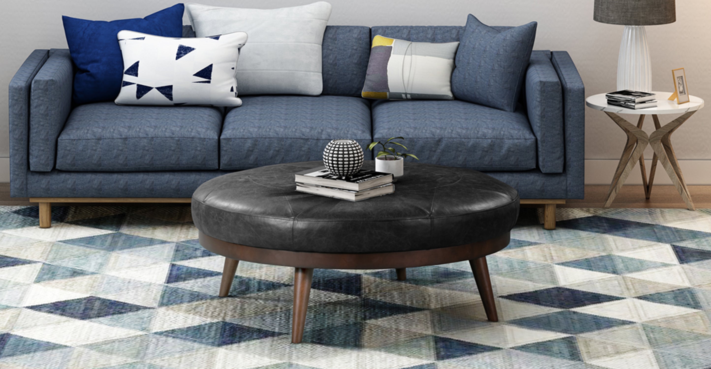Premium Gio Leather Ottoman - Soft & Durable Footrest, Storage Bench, Living Room Decor - Perfect for Home, Office & Lounge Relaxation