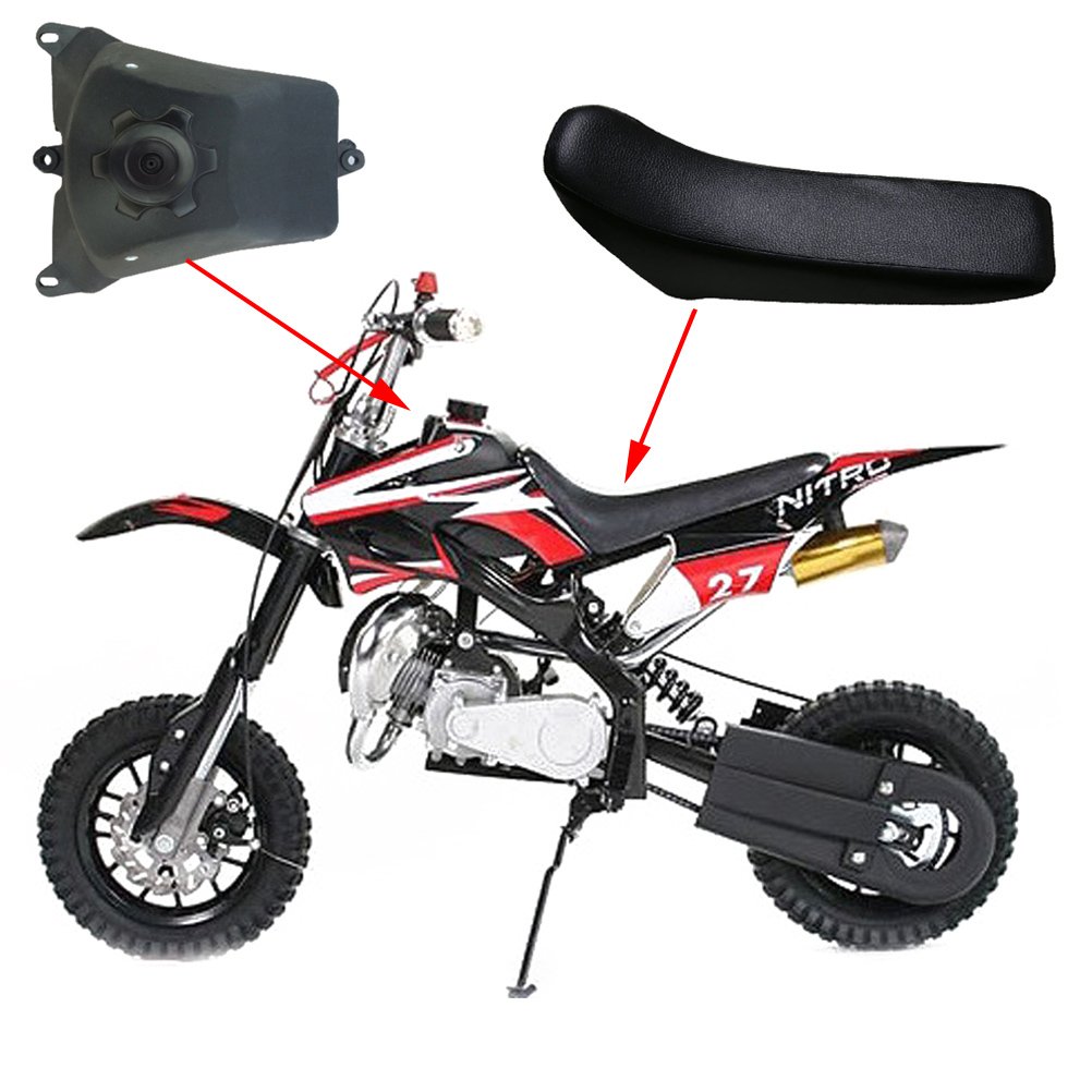 Apollo Pit Dirt Bike Gas Fuel Tank and Seat Replacement - High Performance Off-Road Motorcycle Parts for Trail Riding & Motocross Racing