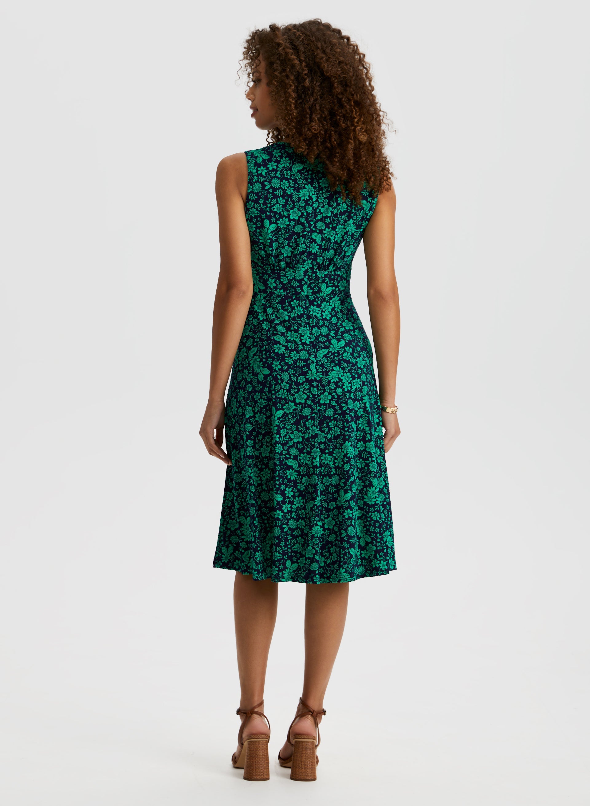 Floral Print Midi Dress for Women - Summer Boho Flowy Dress with Pockets - Perfect for Beach, Vacation & Date Night