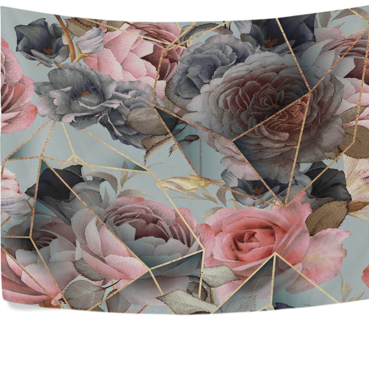 Pink Rose Marble Wall Tapestry - 60x51 Inch Aesthetic Home Decor for Living Room, Bedroom & Dorm | Boho Chic Wall Hanging for Ceiling Decor, Photo Backdrop & Festival Use