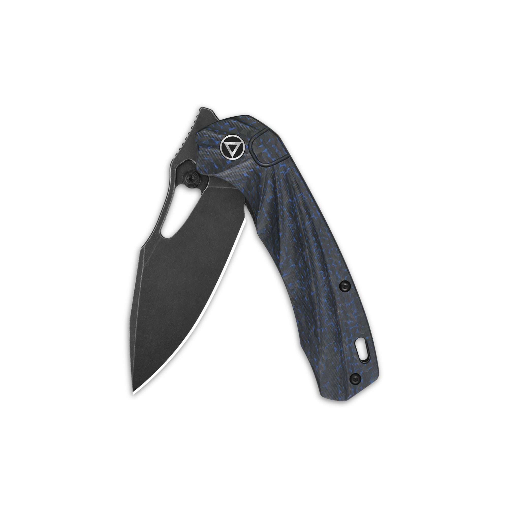 QSP Hornbill Pocket Knife - S35VN Steel Blade, Blue Carbon Fiber Handle - EDC, Camping, Hiking & Outdoor Survival Tool