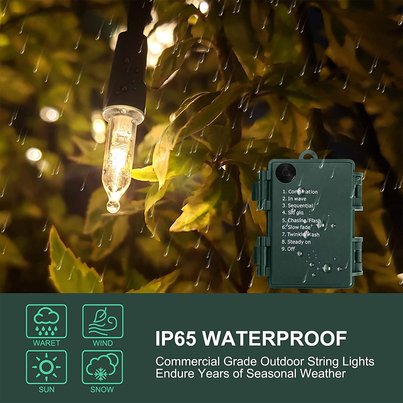 50 LED Battery Operated Christmas Lights - 2 Pack 17ft Waterproof String Lights with 8 Modes & Auto Timer | Warm White Mini Fairy Lights for Indoor/Outdoor Holiday Decor, Xmas Tree, Wreath, Garden, Patio & Party Decoration