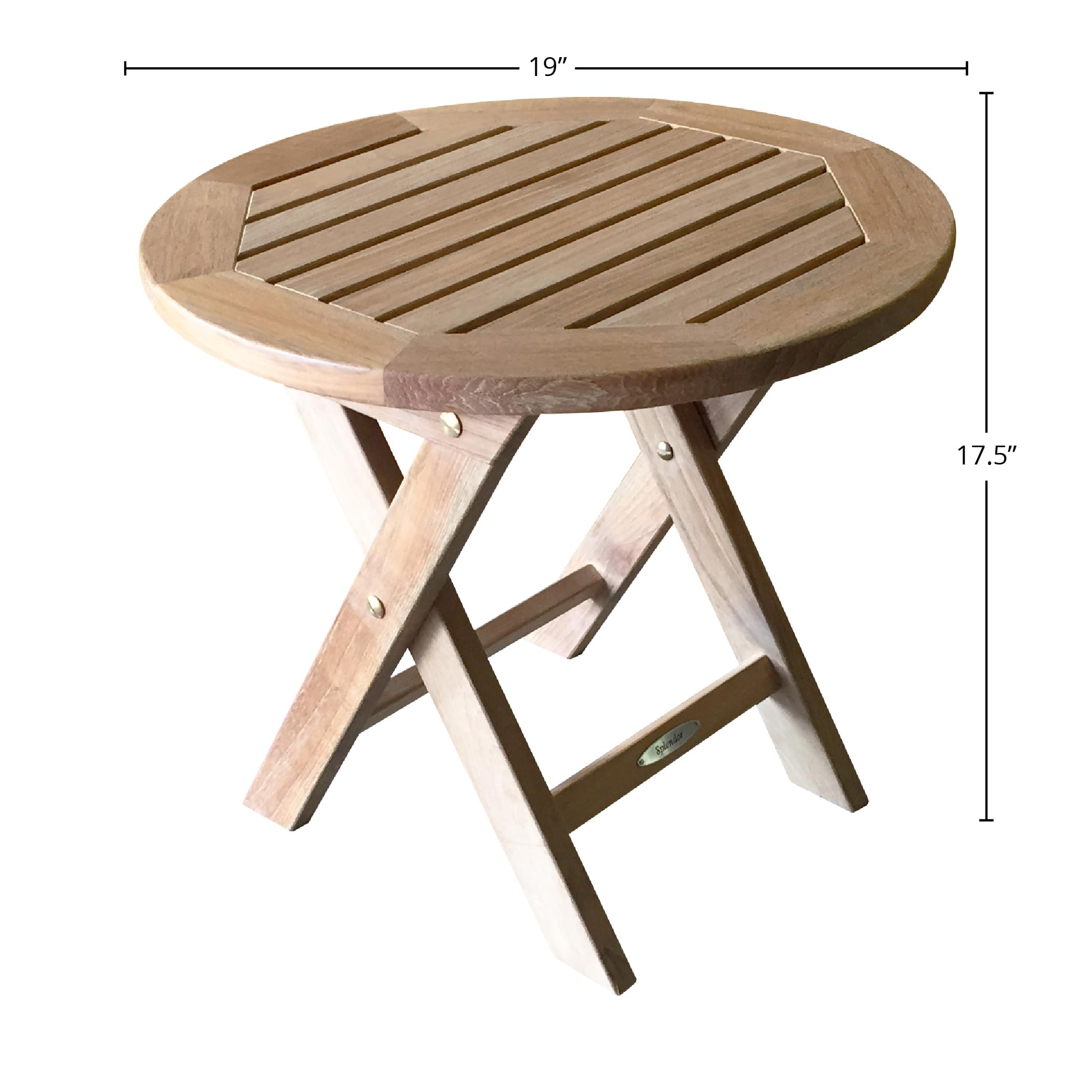 Coronado Teak Folding Side Table - Natural Wood Outdoor Patio Furniture for Garden, Poolside & Balcony Use