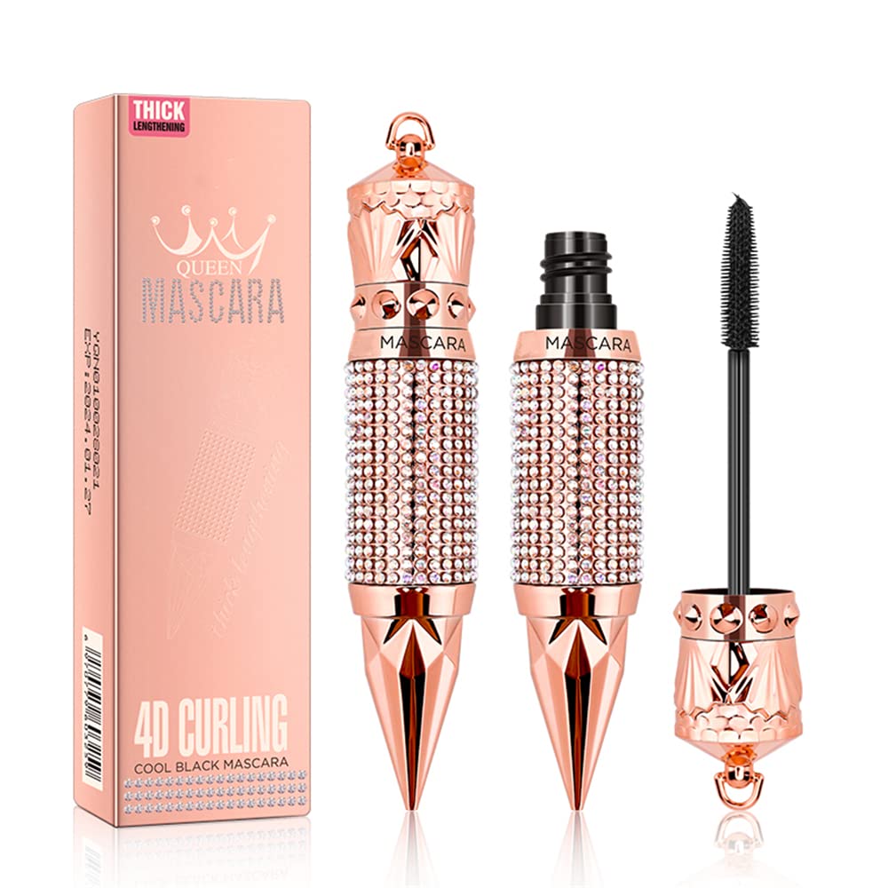 MAYEON 4D Silk Fiber Eyelash Mascara - Waterproof & Long Lasting for Volume & Length | Sparkling Diamond Eye Makeup | Perfect for Daily Wear, Parties & Special Occasions