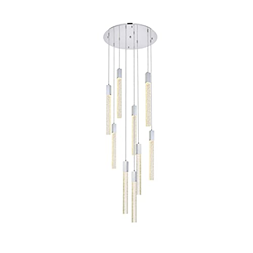 Weston 9-Light Chrome Pendant Lighting Fixture - Modern Dining Room Chandelier for Kitchen Island & Living Room Decor
