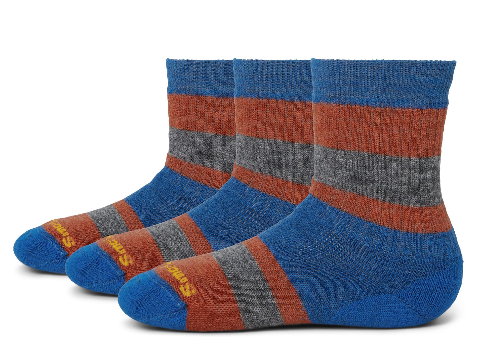 Smartwool Unisex Hike Full Cushion Striped Crew Socks for Kids - Warm & Durable Hiking Socks for Outdoor Adventures, Camping, and Winter Activities