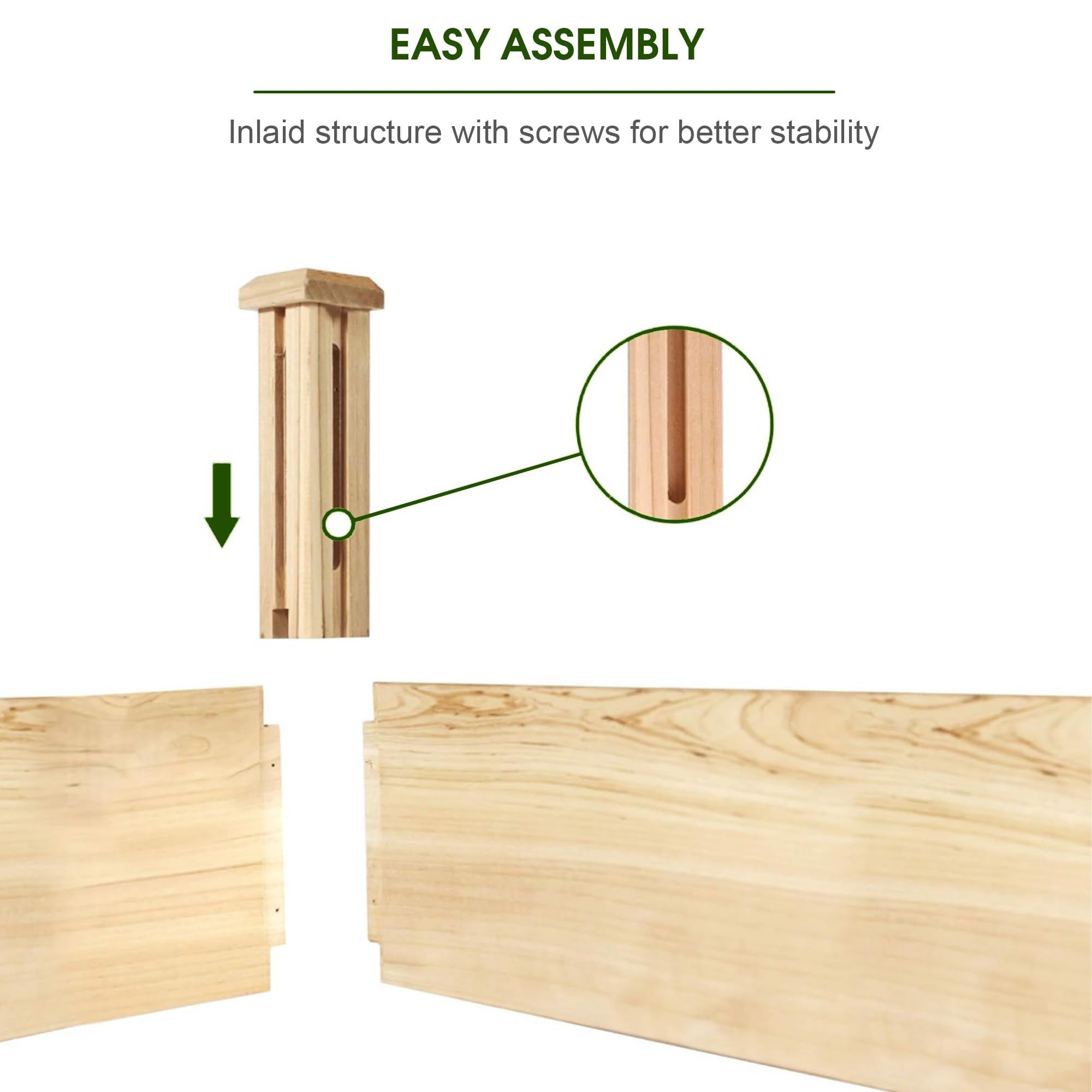 8x2 ft Wooden Raised Garden Bed Kit - Outdoor Elevated Planter Box for Vegetables, Flowers & Herbs | Perfect for Patio, Balcony, Backyard Gardening & Urban Farming