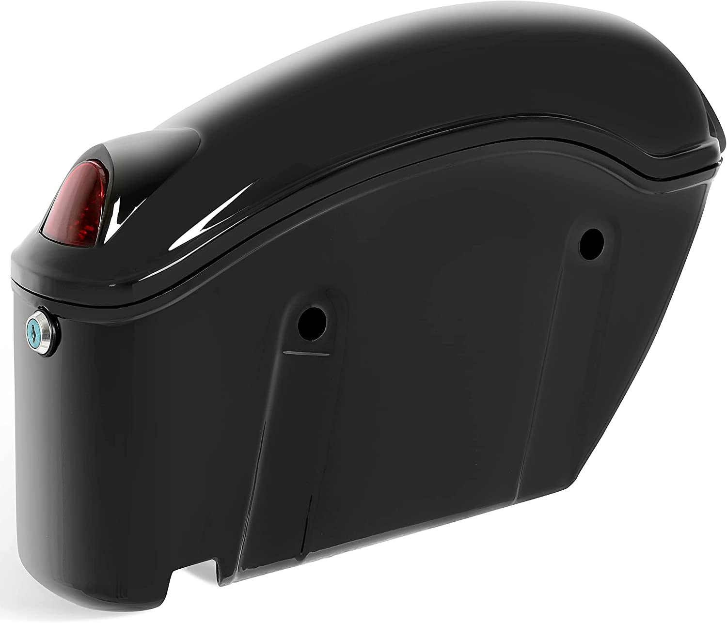 Universal Hard Saddle Bags for Motorcycles - Waterproof Cruiser Trunk Luggage with Mounting Brackets & LED Lights - Fits Yamaha, Honda & Other Cruiser Bikes - Perfect for Long Distance Rides, Road Trips & Touring Accessories
