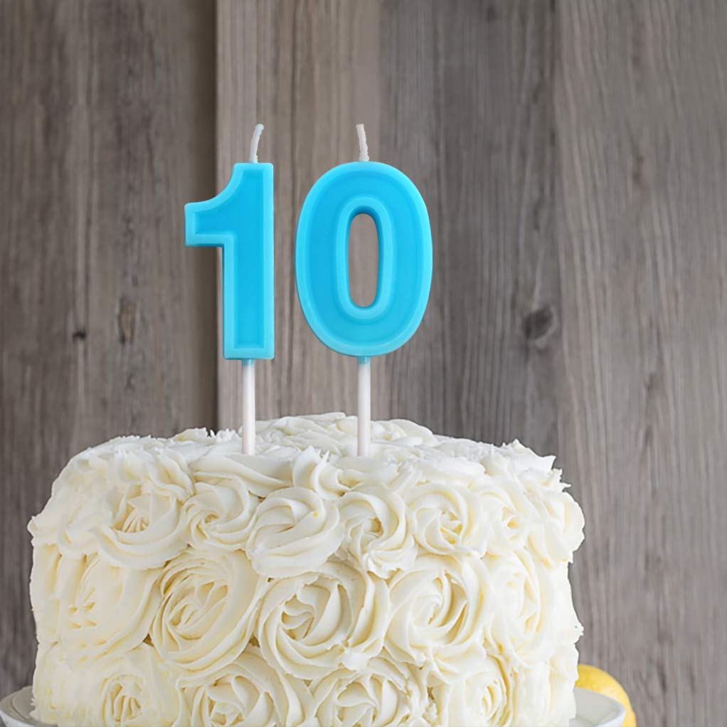 Number 9 Birthday Candles - Blue Happy Birthday Cake Topper for Party Decorations | Dollet Cute Candles for Birthday Cakes, Cupcakes & Desserts