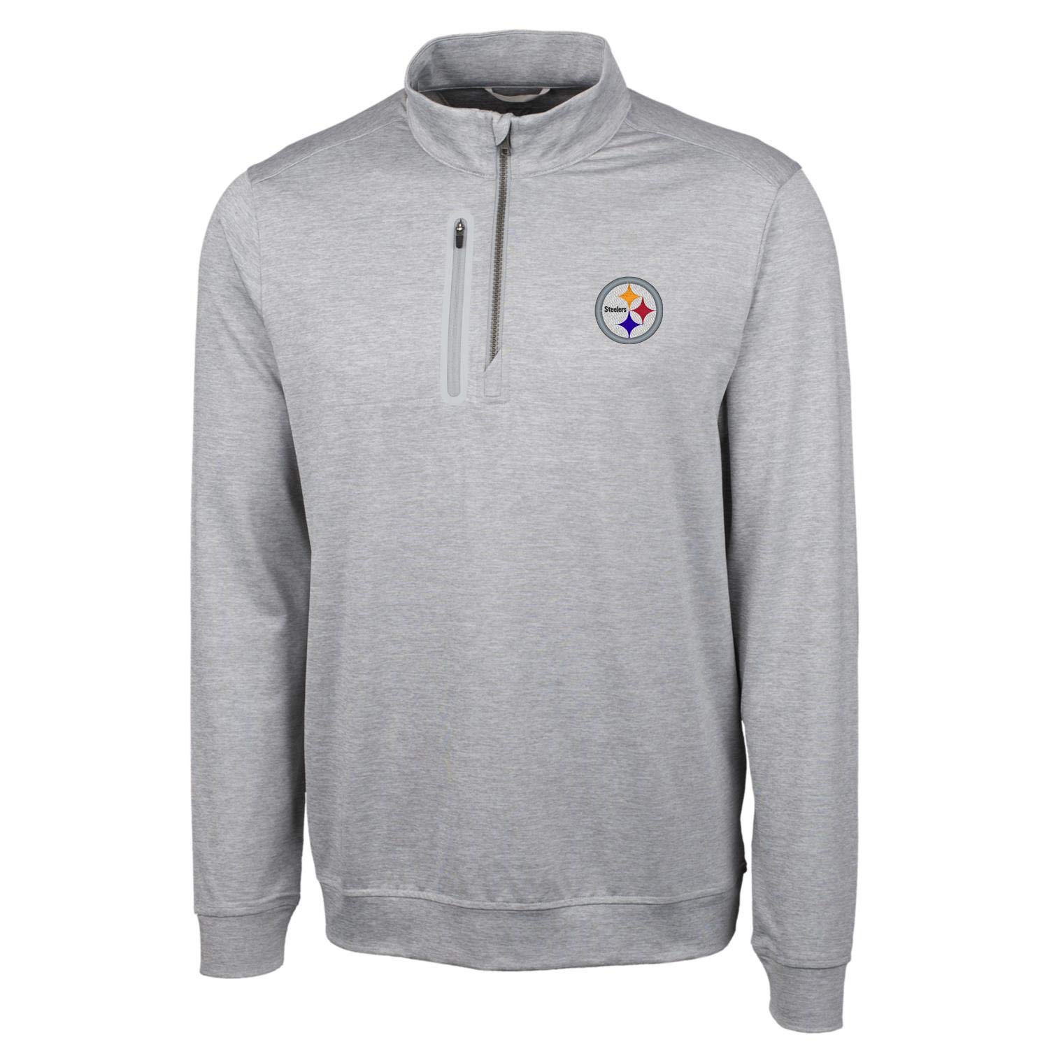 Cutter & Buck Men's NFL Big & Tall Stealth Quarter-Zip Pullover Jacket - Warm Fleece Lined Windbreaker for Football Fans - Perfect for Game Day, Tailgating & Outdoor Activities