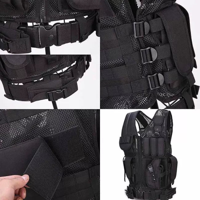 SWAT Tactical Vest with Multiple Pockets - Durable Military Gear for Airsoft, Hunting & Outdoor Adventures