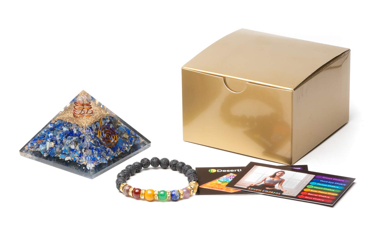 Orgone Pyramid with Lapis & Copper Quartz - Energy Healing & Meditation
