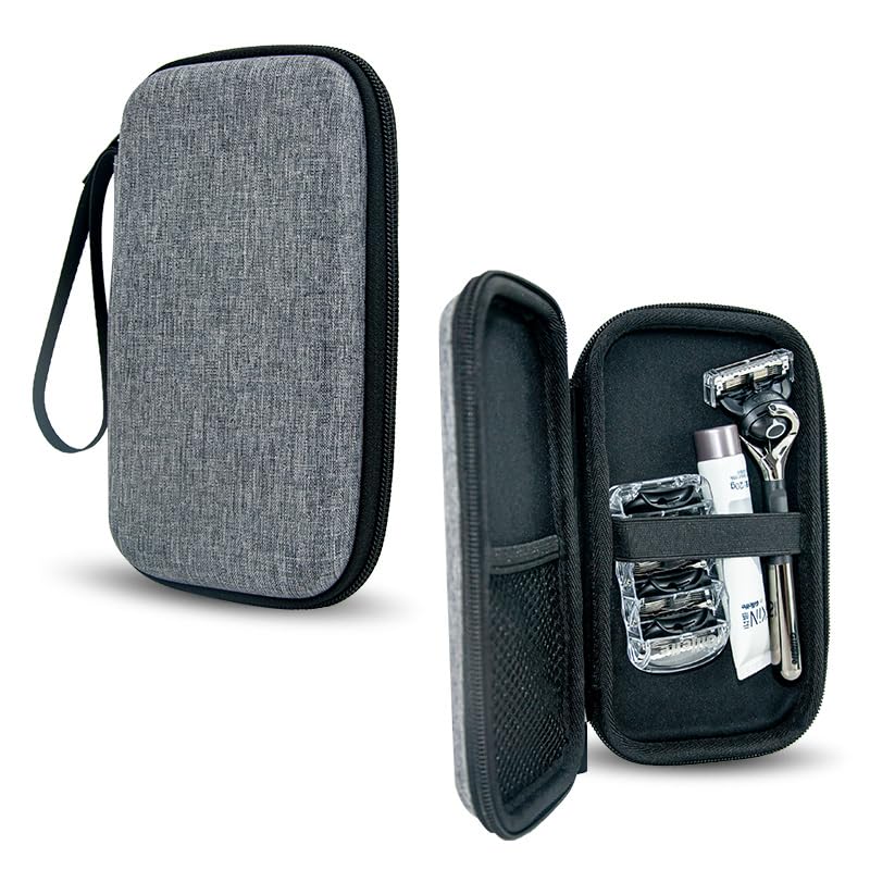 Gillette Fusion ProGlide Razor Travel Case - Large Shaving Kit Organizer for Men | Portable Storage for Gillette Razors & Blades | Perfect for Travel, Gym & Daily Use