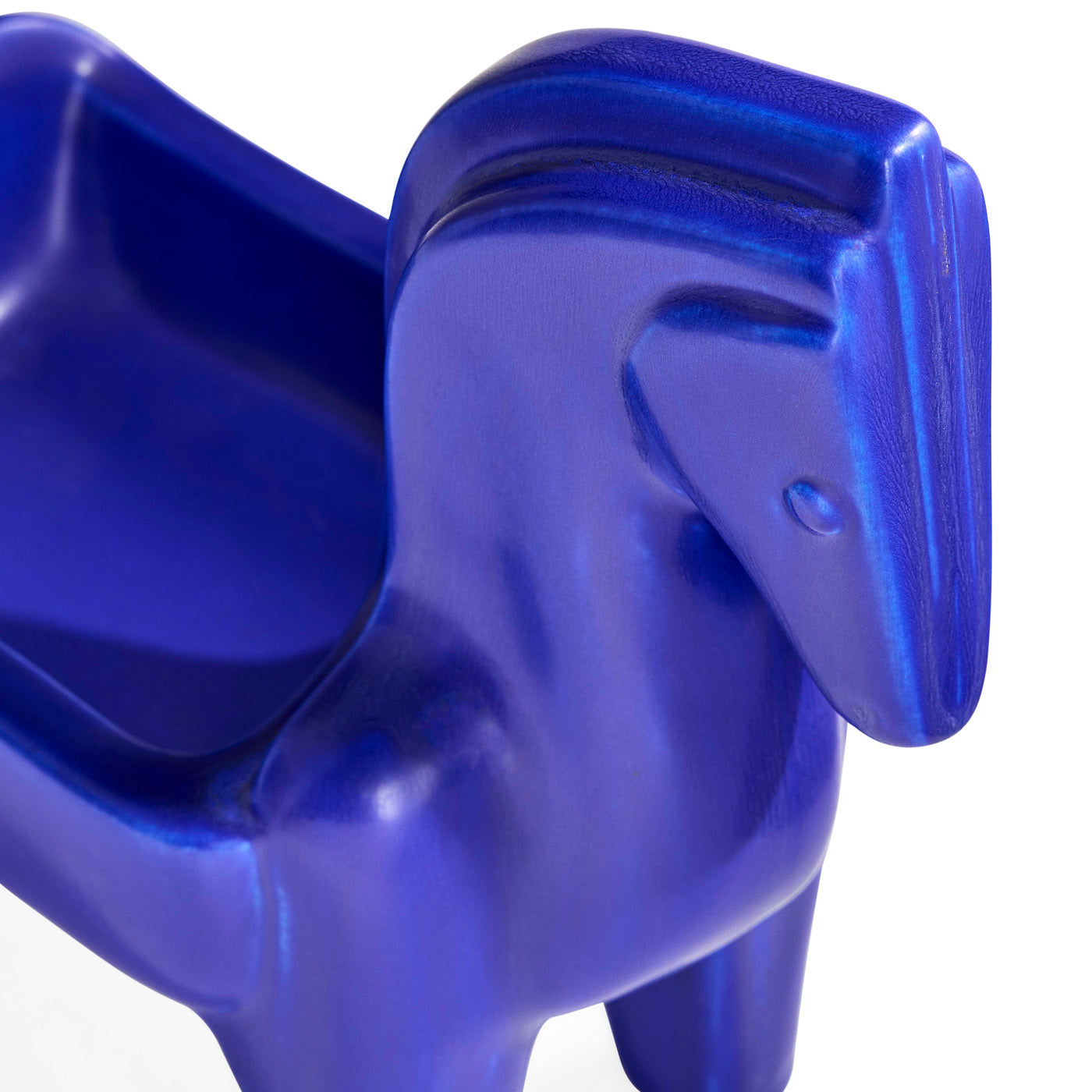 Premium Cobalt Blue Horse Feed Bowl - Durable & Non-Tip Design for Stable, Pasture, and Show Use