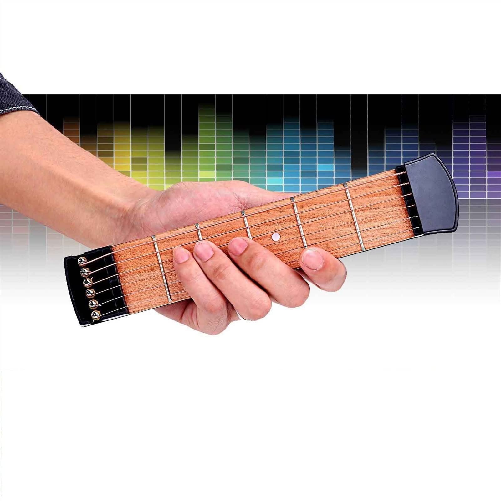 Portable 6-String Pocket Guitar - Beginner Guitar Trainer with 6 Frets, Professional Luthier Tool for Chord Practice | Perfect for Travel, Camping & On-the-Go Music Learning