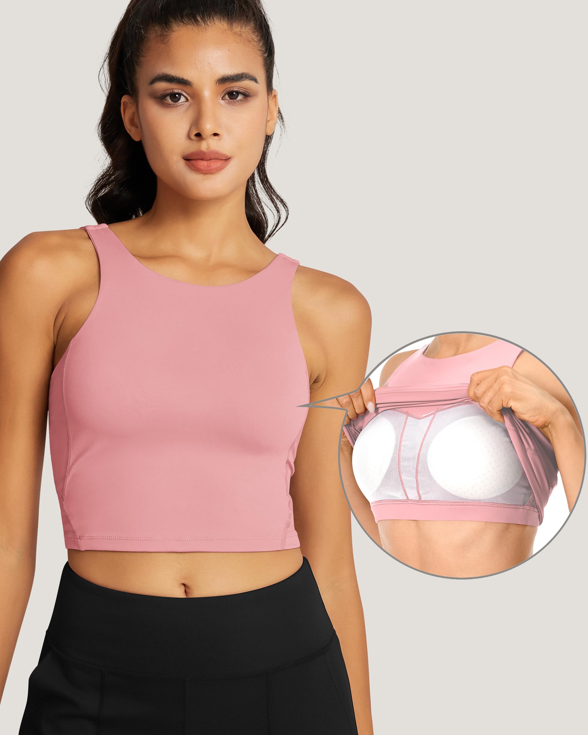 High Neck Sports Bras for Women - Comfortable Workout Tops with Support for Running, Yoga & Gym - Breathable & Moisture-Wicking Activewear