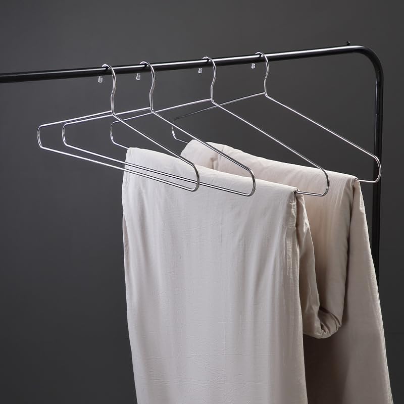 Premium Metal Clothes Hangers - 16.5 Inch Silver Space-Saving Non-Slip Hangers (Pack of 12) - Ideal for Suits, Dresses, Pants, Shirts & Underwear - Perfect for Closet Organization & Wardrobe Storage