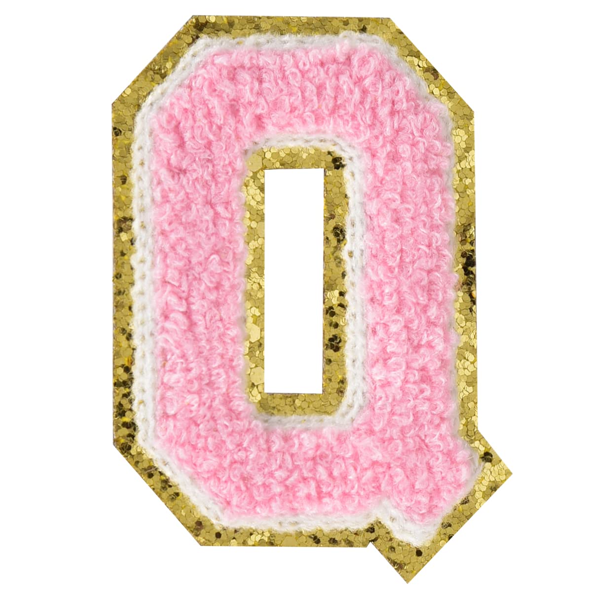 Pink Varsity Letter Patches - Iron On Chenille Embroidery Letters for Clothing & Backpacks (6 Pieces, 3.14 Inch Height) - Perfect for DIY Jackets, School Spirit Wear & Customizing Denim
