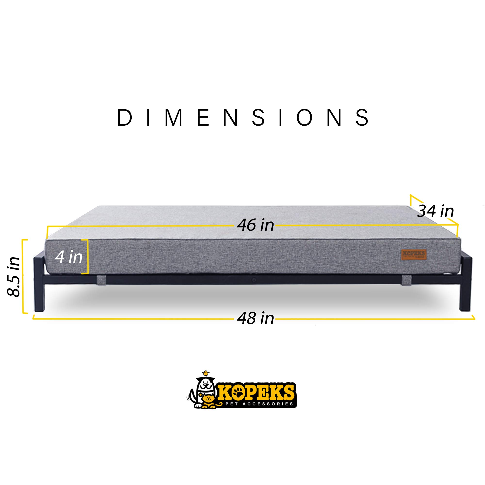 **KOPEKS Elevated Dog Bed for Large Dogs - Waterproof Raised Dog Bed with Mattress & Sturdy Frame, Modern Design (2023 Updated) - Perfect for Outdoor, Patio, Camping & Indoor Use**