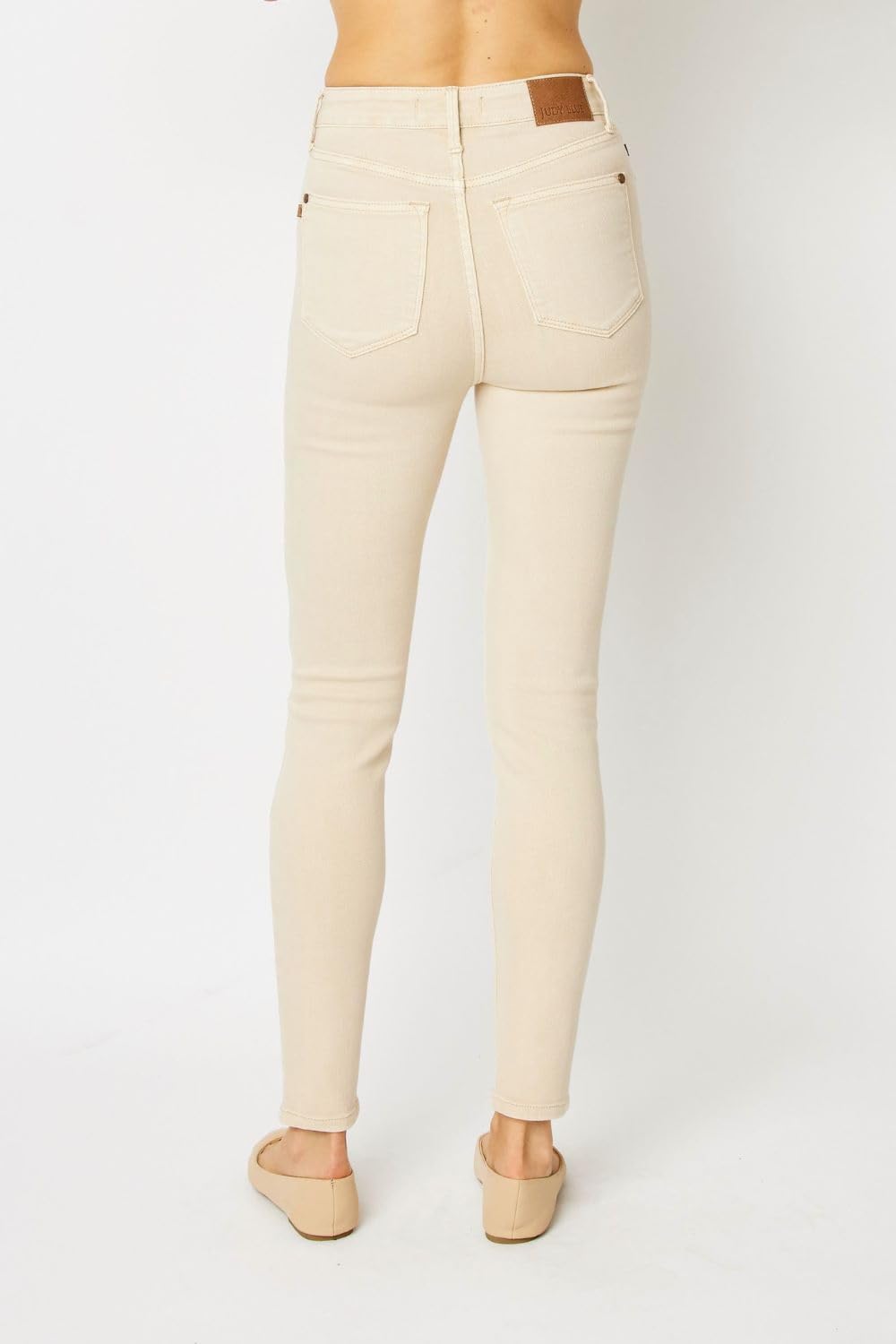 Judy Blue Women's High-Rise Garment Dyed Tummy Control Skinny Jeans - Slimming Stretch Denim Pants for Casual Wear & Everyday Outfits