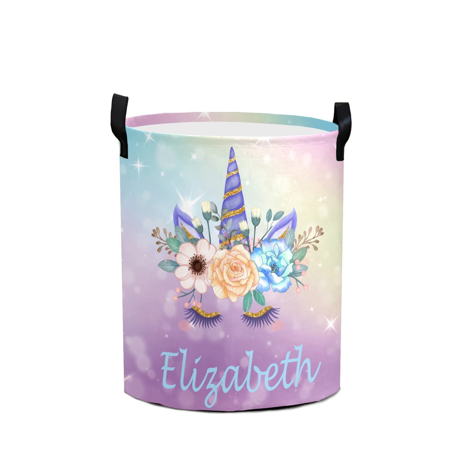 Personalized Laundry Basket for Kids & Adults - Unicorn Storage Bin with Handles, Collapsible Clothes Hamper for Girls & Boys - Perfect for Bedroom, Nursery, Dorm Room Organization & Laundry Storage