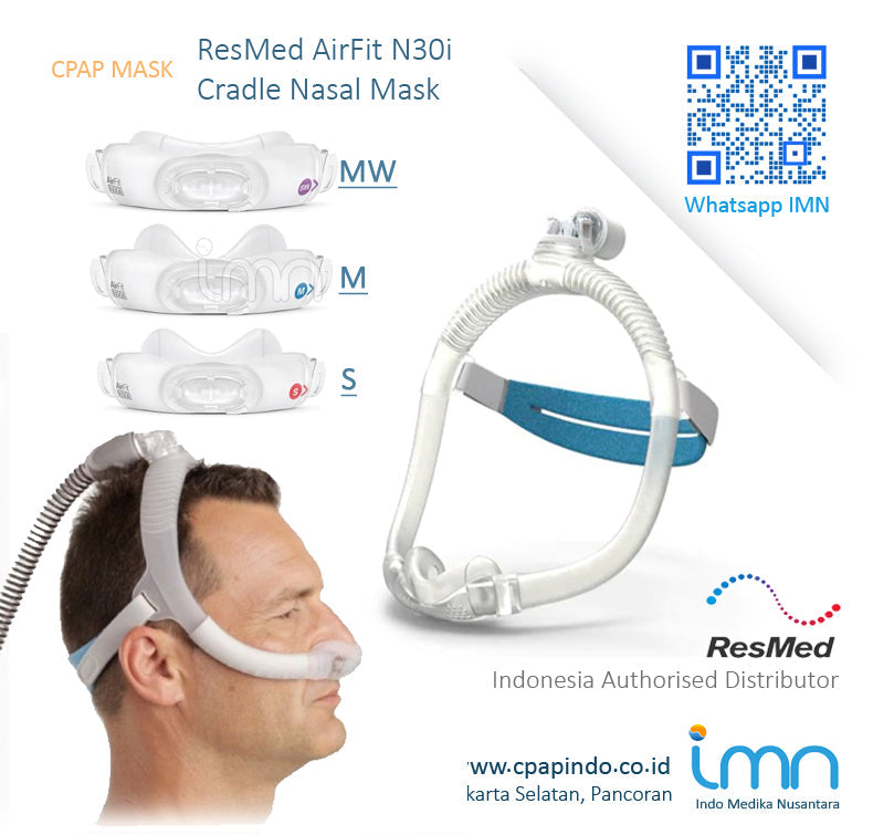 ResMed AirSense 10 AutoSet CPAP Machine with AirFit N30i Nasal Cradle Mask - Sleep Apnea Treatment for Home Use, Travel & Comfortable Nighttime Breathing