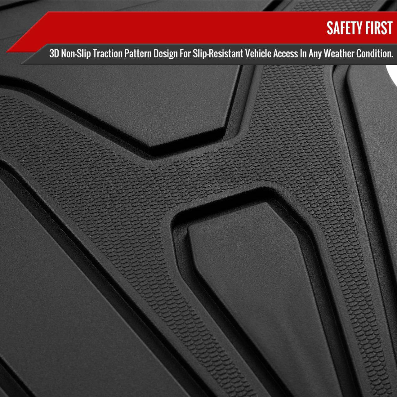 2014-2020 Nissan Rogue All-Weather TPE Floor Mats - 3-Piece Set, Black Car Floor Liners for Ultimate Protection | Perfect for Winter, Rain & Muddy Conditions