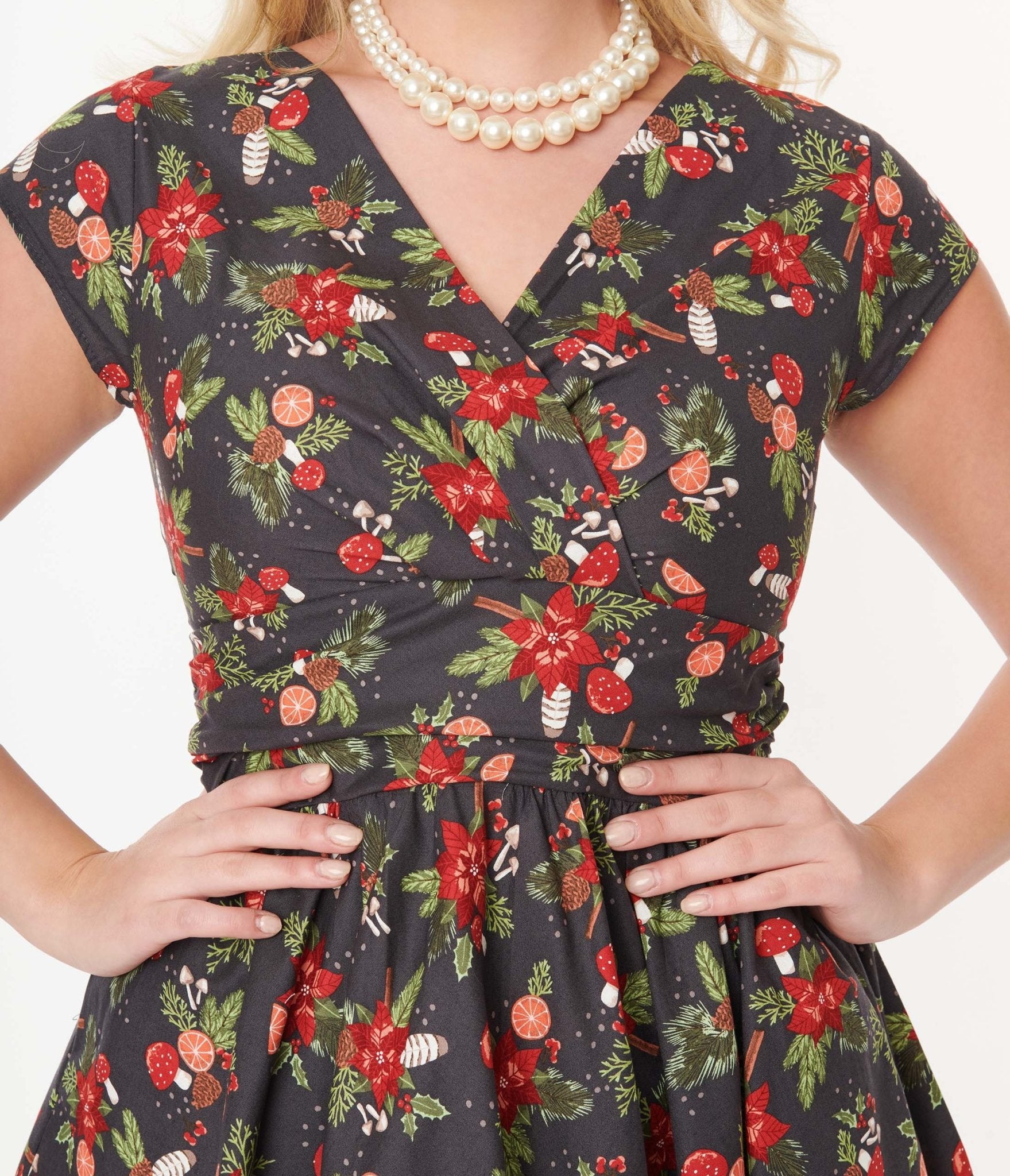 Vintage Brown Floral Swing Dress - Retro Holiday Greta Dress for Women | Perfect for Christmas Parties & Festive Gatherings