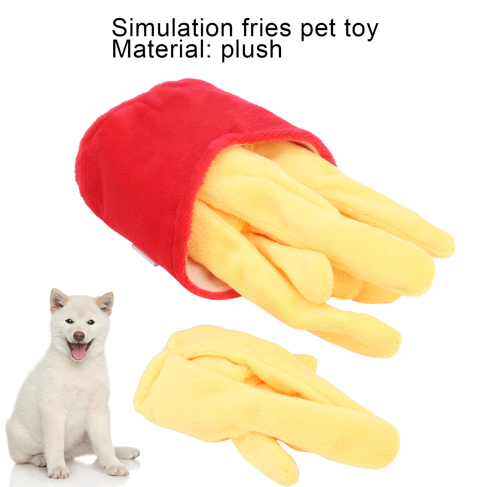 GLOGLOW Squeaky Dog Toys - French Fries Plush Chew Toy for Puppies, Interactive Play & Teeth Cleaning | Perfect for Playtime, Training & Bonding with Your Dog