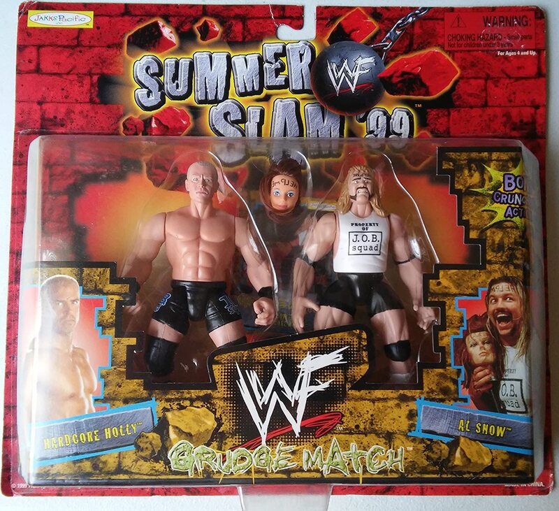 Vintage 1999 WWF Jakks Pacific Grudge Match Wrestling Figure Set - Hardcore Holly vs. Al Snow Collectible Action Figures for WWE Fans | Perfect for Display, Play & Nostalgic Wrestling Memorabilia Collections