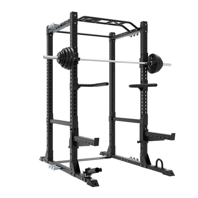 XM Omega Rack with OB 85 Olympic Plates Combo - Heavy Duty Weightlifting Equipment for Home Gym & CrossFit Training