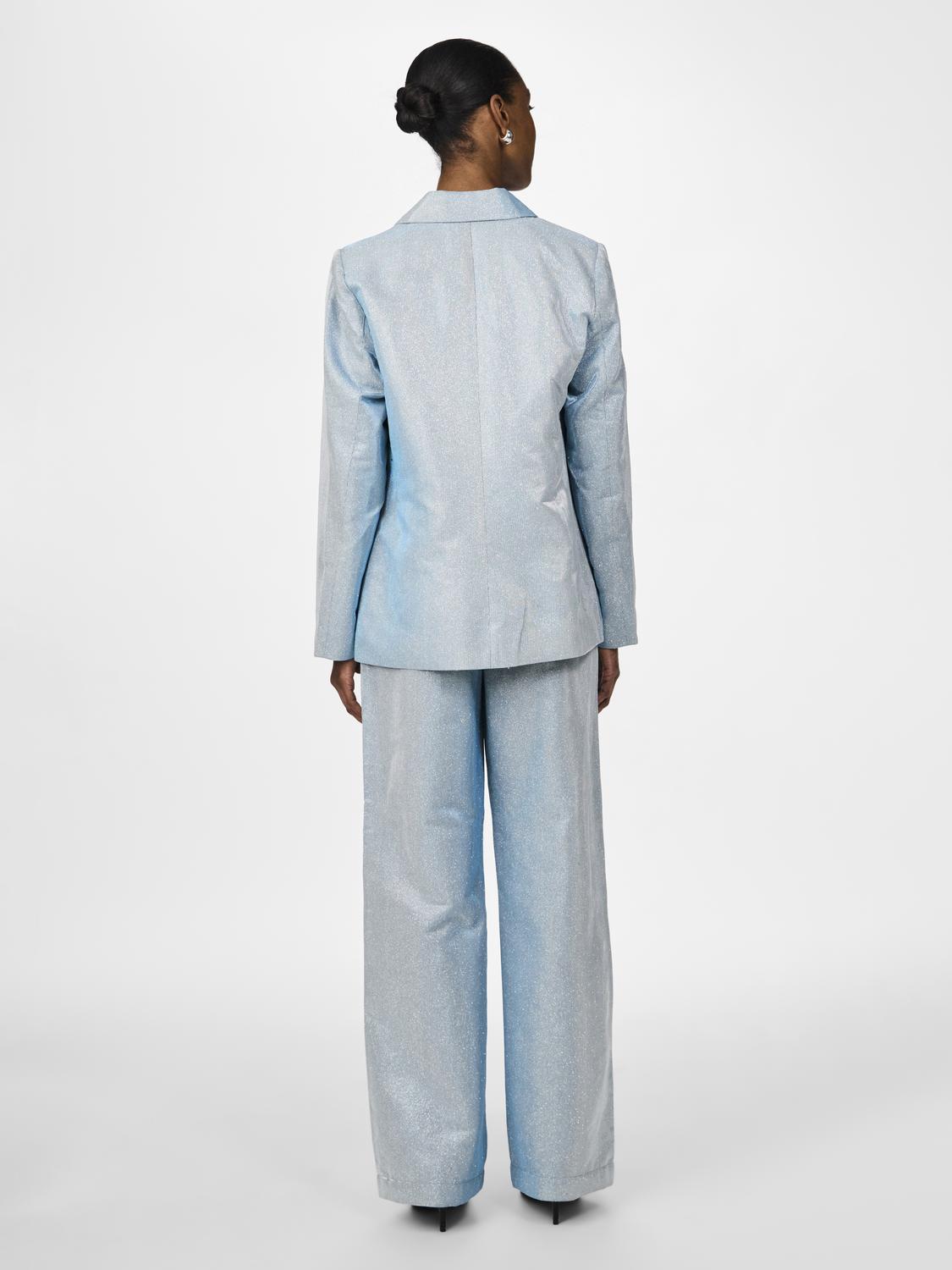 Laurel Blazer for Women - Light Blue & Metallic Tweed Jacket - Office Wear, Business Casual, Wedding Guest Outfit